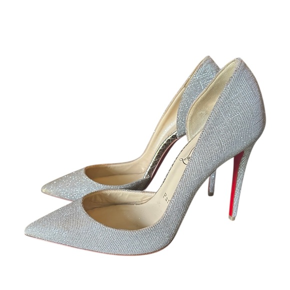 Christian Louboutin Iriza 100 mm silver heels RETAIL 995 - Picture 5 of 9